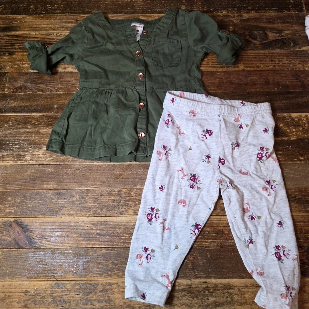 Baby Girl 9 Mo Bundle 7 pc Lot Sleeper Gown Pants Outfit Dress Bundle